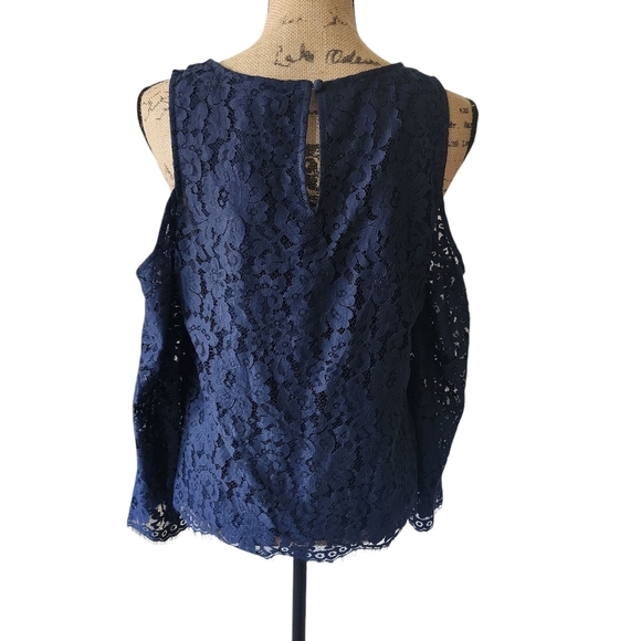 NWT Joie Abay Cold Shoulder Lace Blouse - Large - Picture 9 of 13